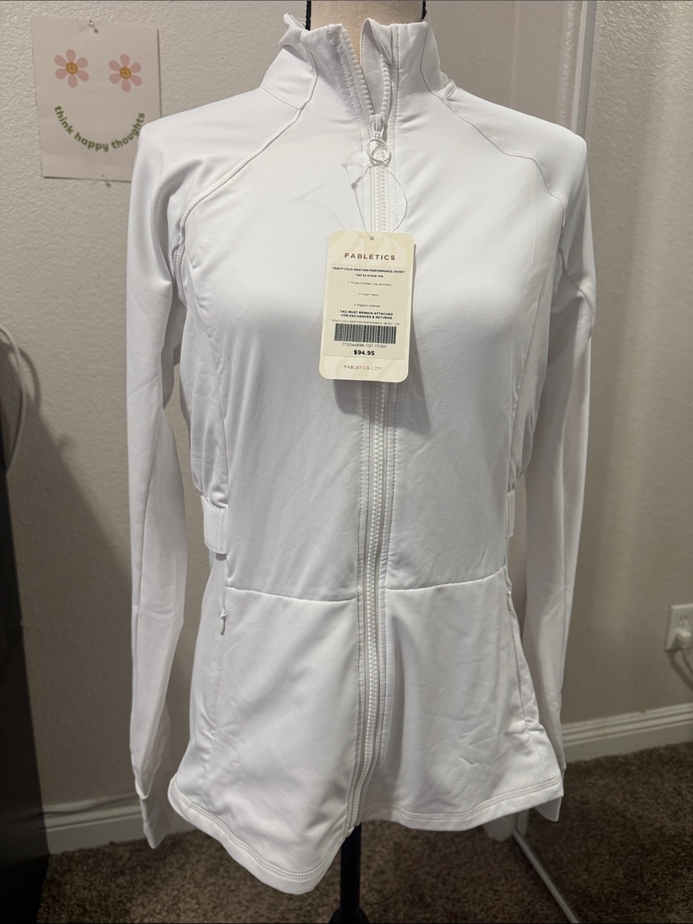 Fabletics White Full-Zip Utility Jacket